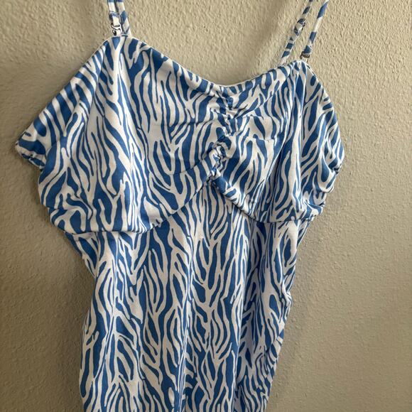 NWT Diane Von Furstenberg for Target Blue White Adjustable Straps Tank Top Sz XL - Picture 9 of 9